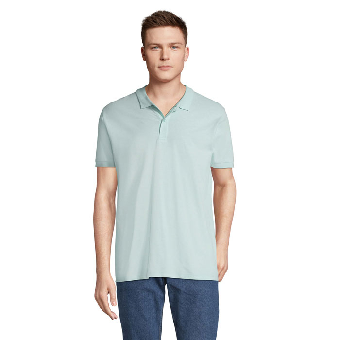 Polo homme coton bio personnalisé 170g - PLANET Bleu Arctique